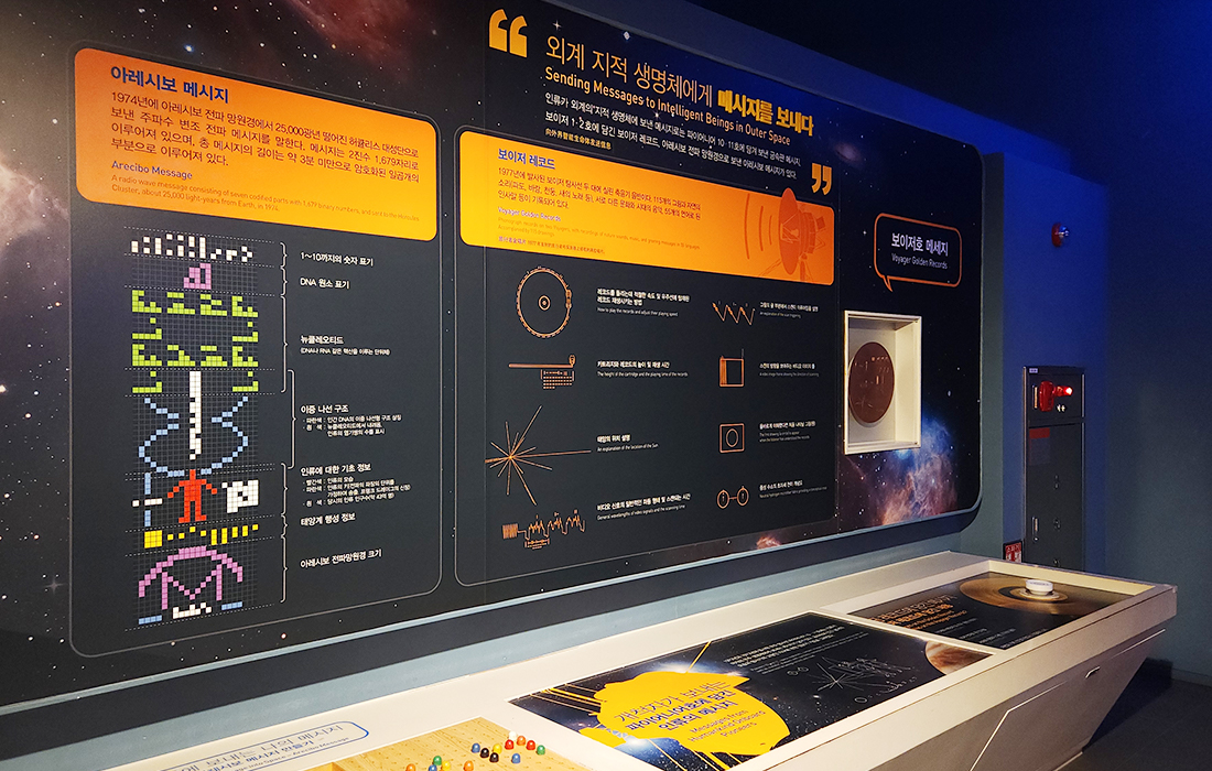 외계친구들과 추억남기기 전시물 모습
