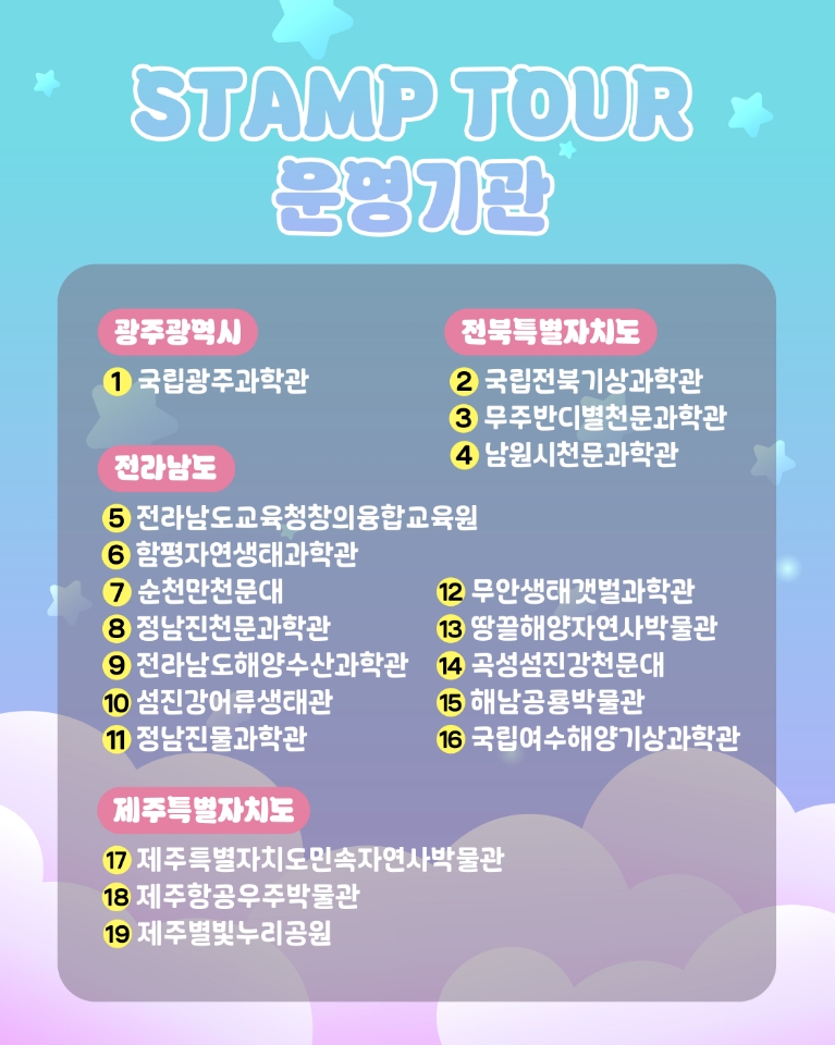 2026 호남권과학관 스탬프 투어 운영 안내